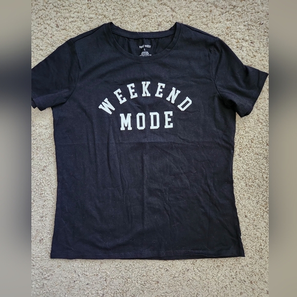 Nine West Weekend Mode Round Neck Short Sleeve Black Top Soft Stretch Size L - Picture 1 of 4